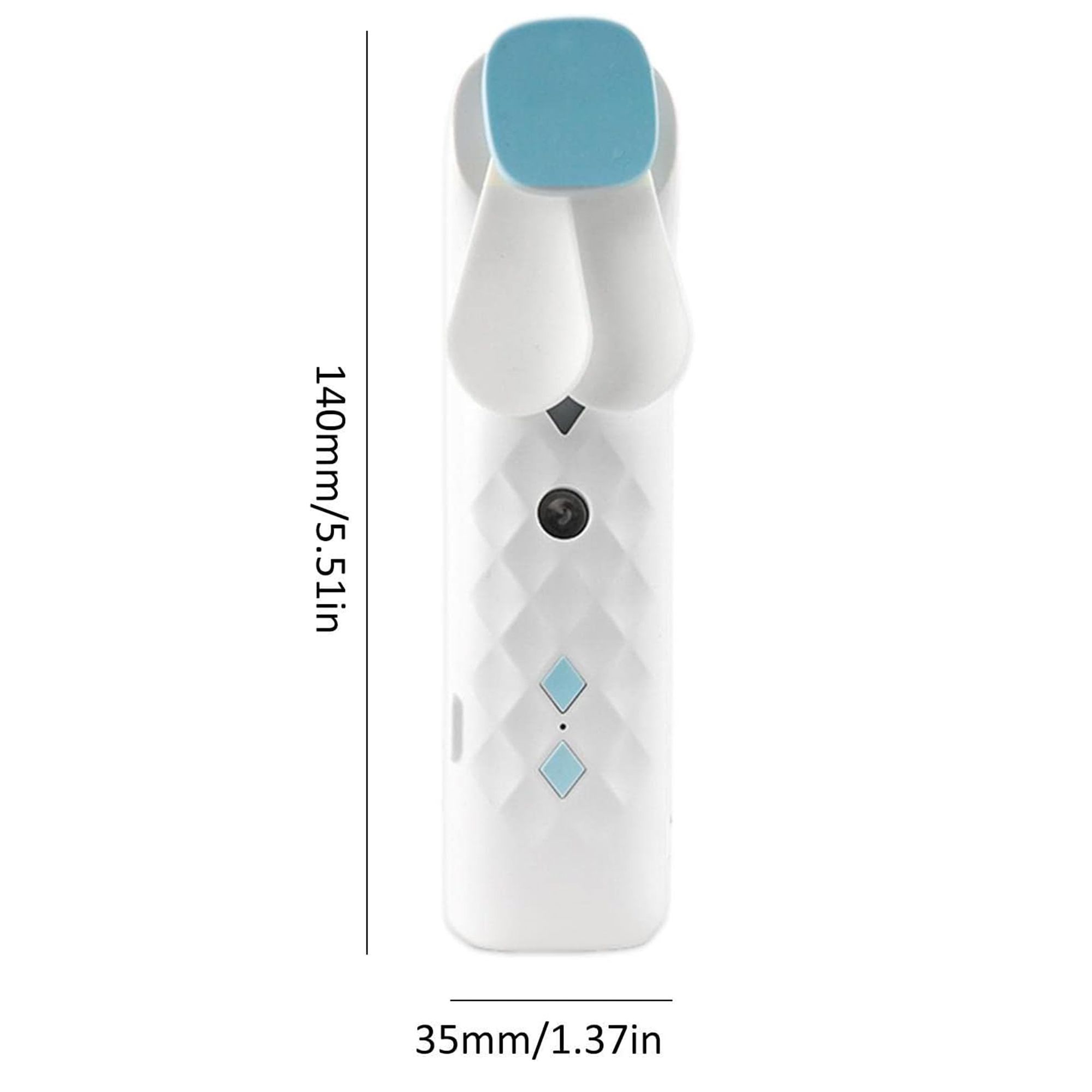 White Nano Mist Face Fan & Spray - USB-laadbaar - Afbeelding 7