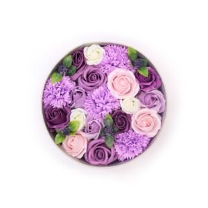 Ronde doos - roos, lavendel en anjer