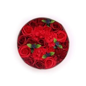 Ronde doos - klassieke rode rozen