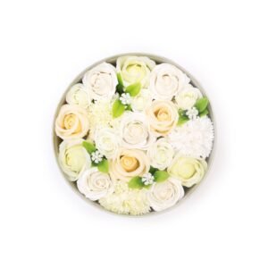 Ronde doos - Huwelijkszegen - Wit en ivoor